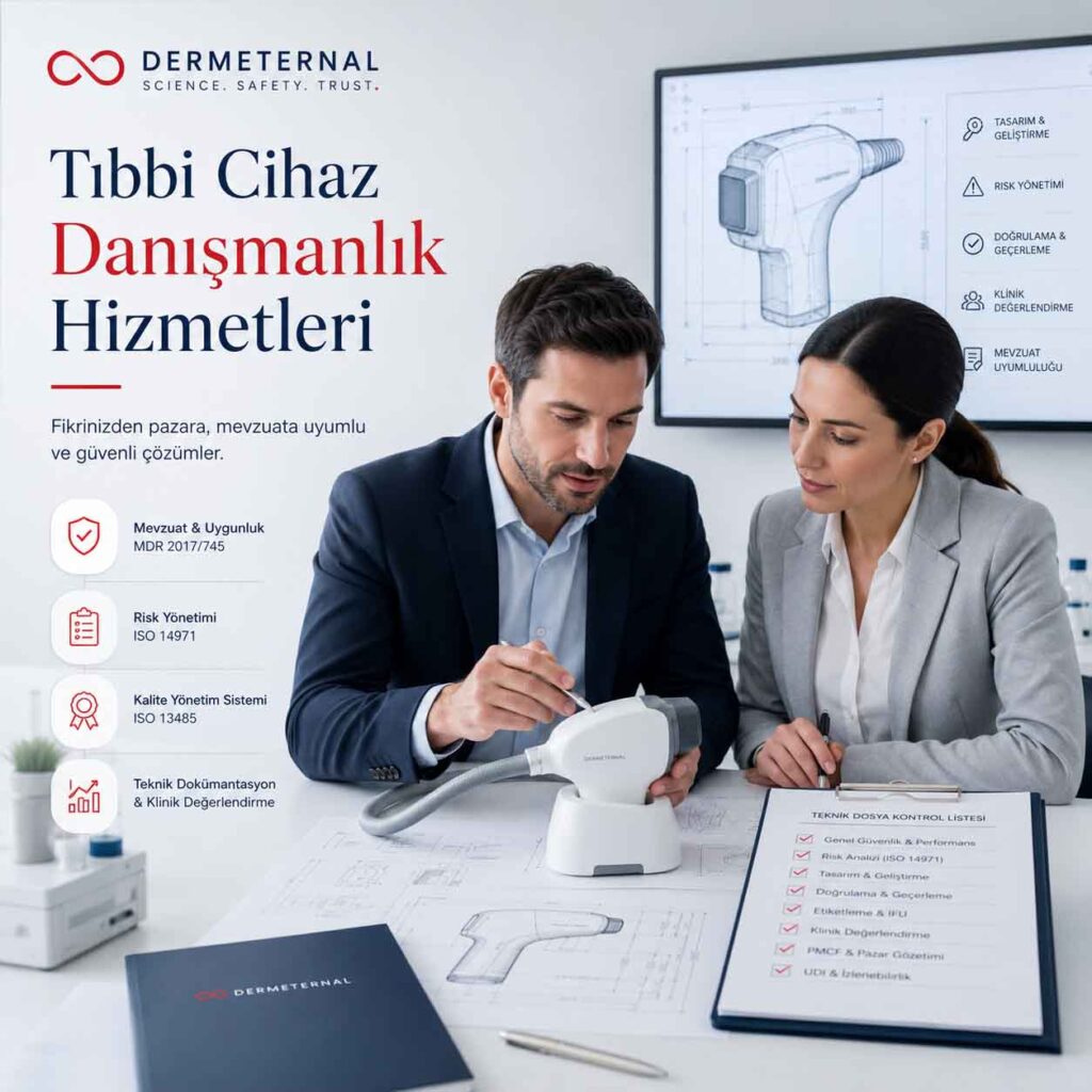 Tıbbi Cihazlar, MDR ve CE Danışmanlığı: teknik dosya, risk yönetimi, klinik değerlendirme ve pazar sonrası gözetim belgelerini inceleyen tıbbi cihaz uzmanları